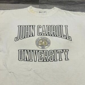 John‎ Carroll University 90s T-Shirt Vintage Gear White XL Spellout NCCA T-Shirt